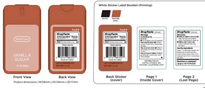 Drug Facts - Smart Care Sanitizer Spray 1oz   Vanilla Sugar